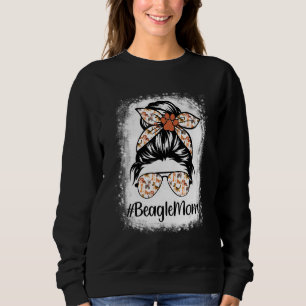 Beagle Mum Messy Bun Hair Dog Mama Pet Owner Mothe Sweatshirt
