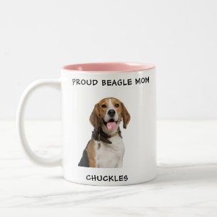 Beagle Mum Personalised Pet Photo Hot Chocolate Two-Tone Coffee Mug
