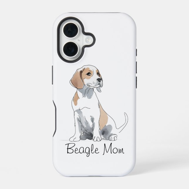 Beagle Mum Premium iPhone 16 Case  (Back)