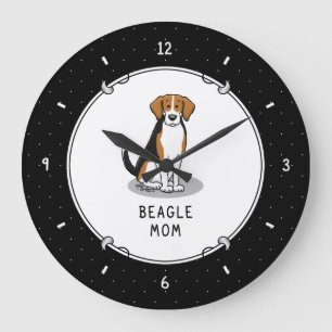Beagle Mum (tri colour 3) Dog Cute Dog Mum Large Clock