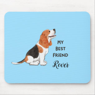 Beagle My Best Friend Custom Dog Name  Mouse Mat