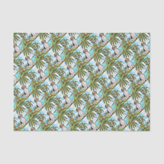 Beagle on Vacation Tropical Beach Tissue Paper (Front)