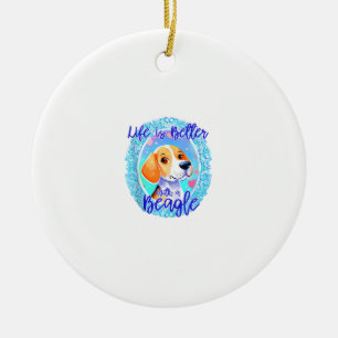 Beagle owner dog puppy mama beagle dog cute women ceramic tree decoration