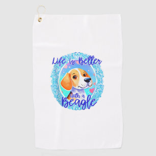 Beagle owner dog puppy mama beagle dog cute women golf towel