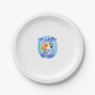 Beagle owner dog puppy mama beagle dog cute women paper plate