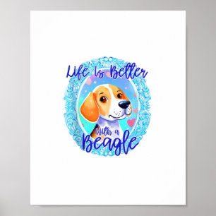 Beagle owner dog puppy mama beagle dog cute women poster