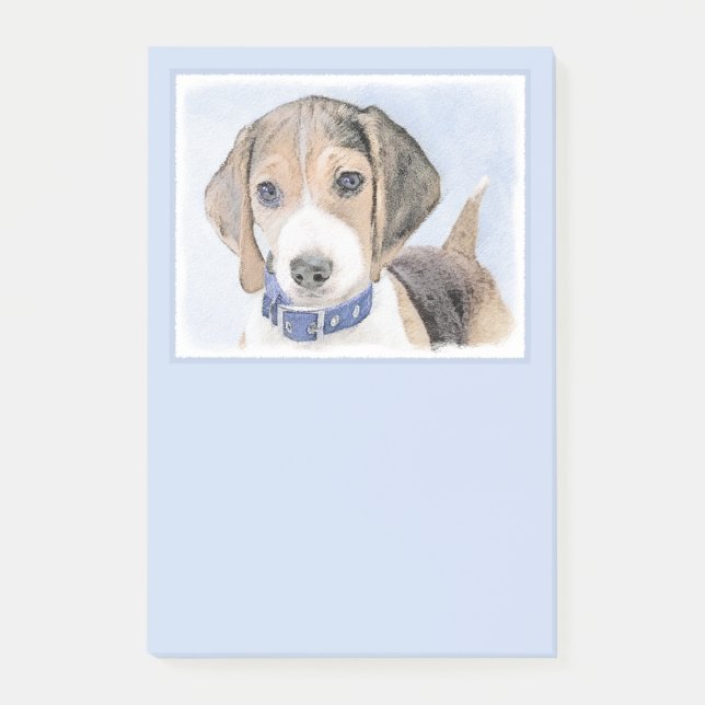 Beagle Painting - Cute Original Art Post-it Notes (Front)