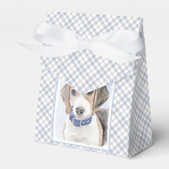 Beagle Painting - Cute Original Dog Art Favour Box (Front Side)