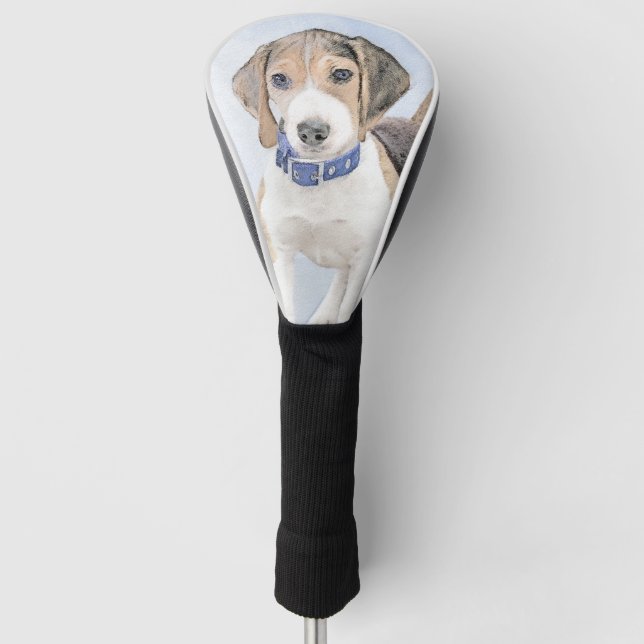 Beagle Painting - Cute Original Dog Art Golf Head Cover (Front)