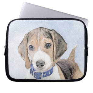 Beagle Painting - Cute Original Dog Art Laptop Sleeve