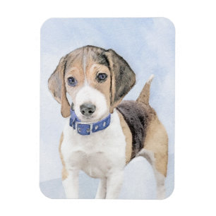 Beagle Painting - Cute Original Dog Art Magnet
