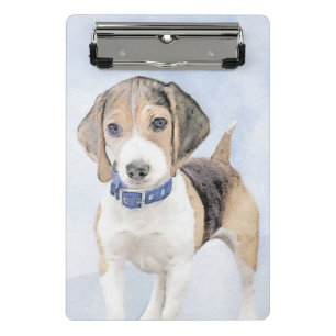 Beagle Painting - Cute Original Dog Art Mini Clipboard