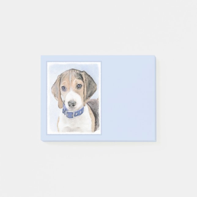 Beagle Painting - Cute Original Dog Art Post-it Notes (Front)
