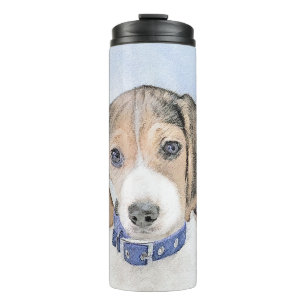 Beagle Painting - Cute Original Dog Art Thermal Tumbler