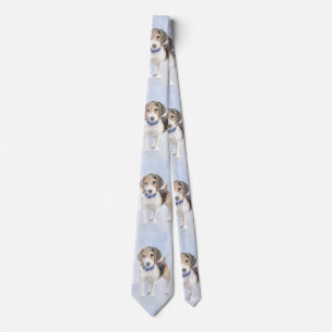 Beagle Painting - Cute Original Dog Art Tie