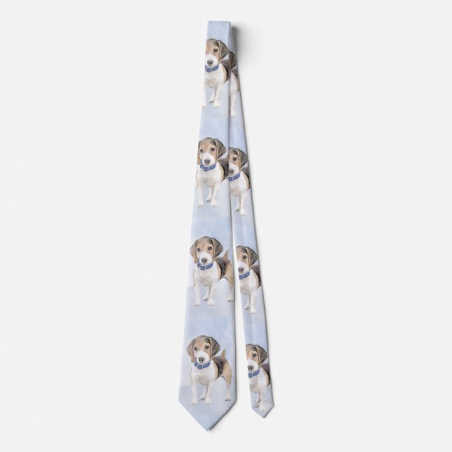 Beagle Painting - Cute Original Dog Art Tie (Front)