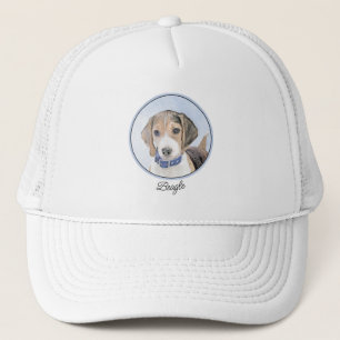 Beagle Painting - Cute Original Dog Art Trucker Hat
