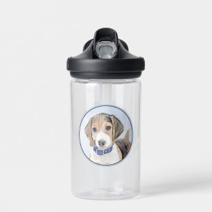 Beagle Painting - Cute Original Dog Art Water Bottle