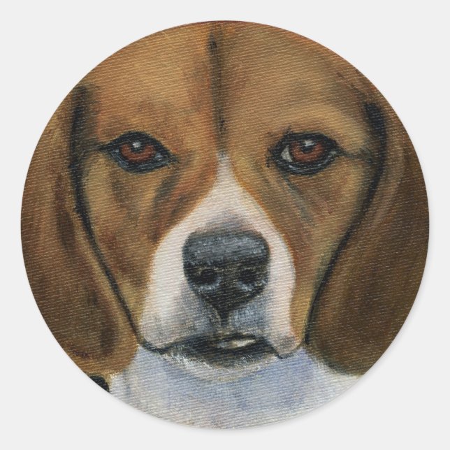 Beagle Painting - Dog Breed Art Classic Round Sticker (Front)