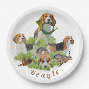 Beagle paper plate