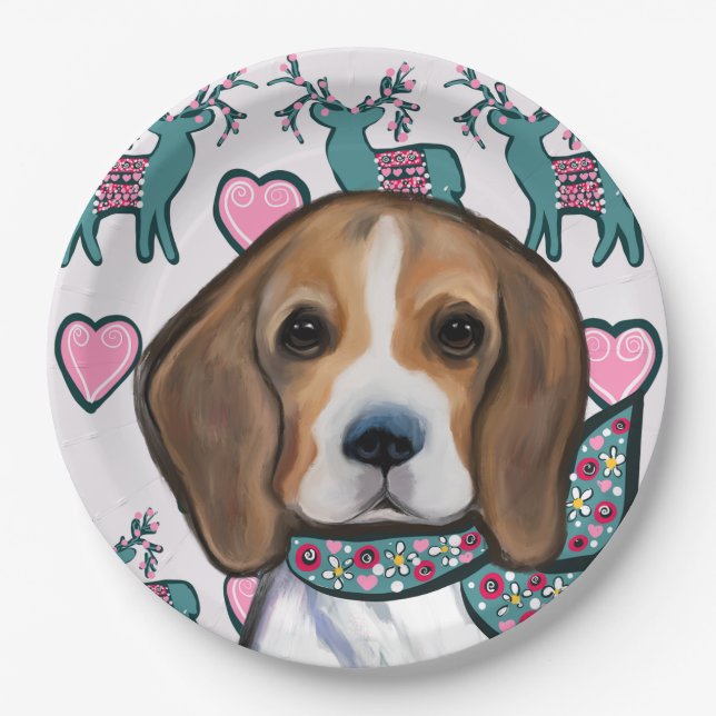 Beagle        paper plate (Front)
