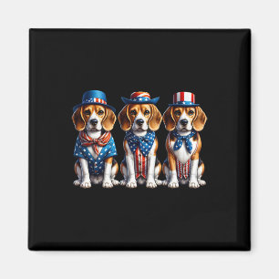 Beagle Patriotic 4th Of July Usa Flag America Pupp Magnet