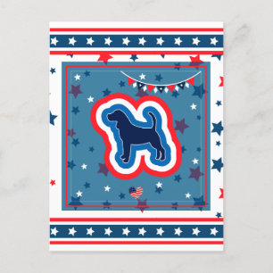 Beagle Patriotic Red White And Blue 4th of July Holiday Postcard