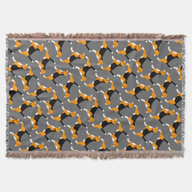 Beagle pattern throw blanket (Front)