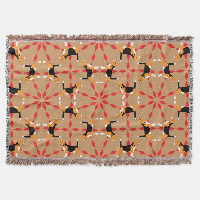 Beagle pattern throw blanket (Front)