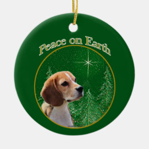 Beagle Peace Ceramic Tree Decoration