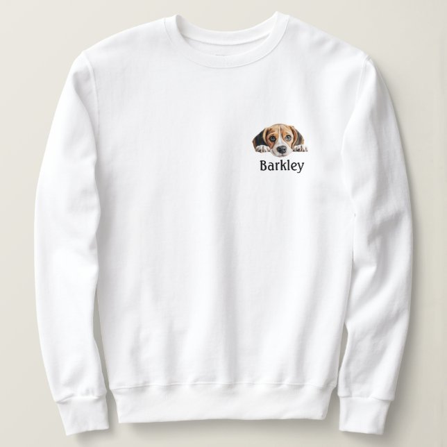 Beagle Peeking Personalised Minimal Sweatshirt (Design Front)