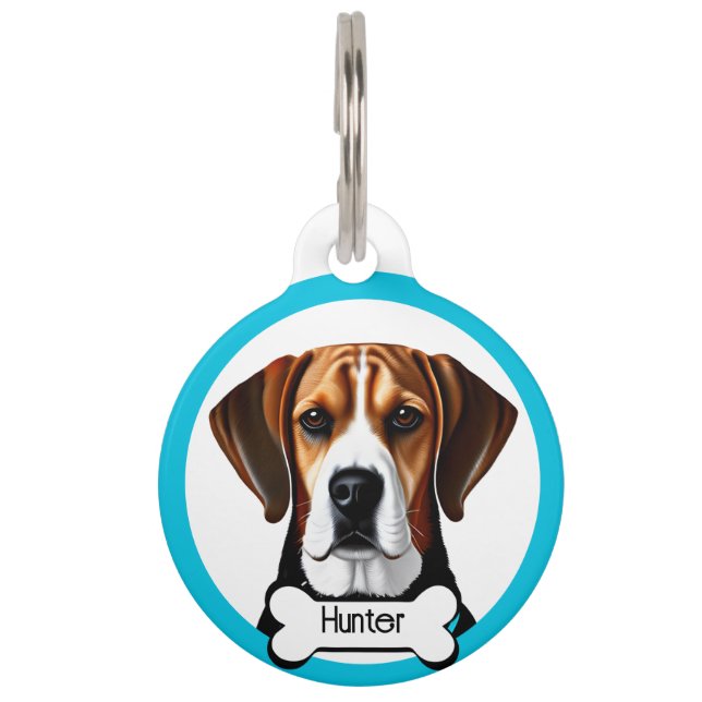 Beagle Personalise Pet ID Tag (Front)