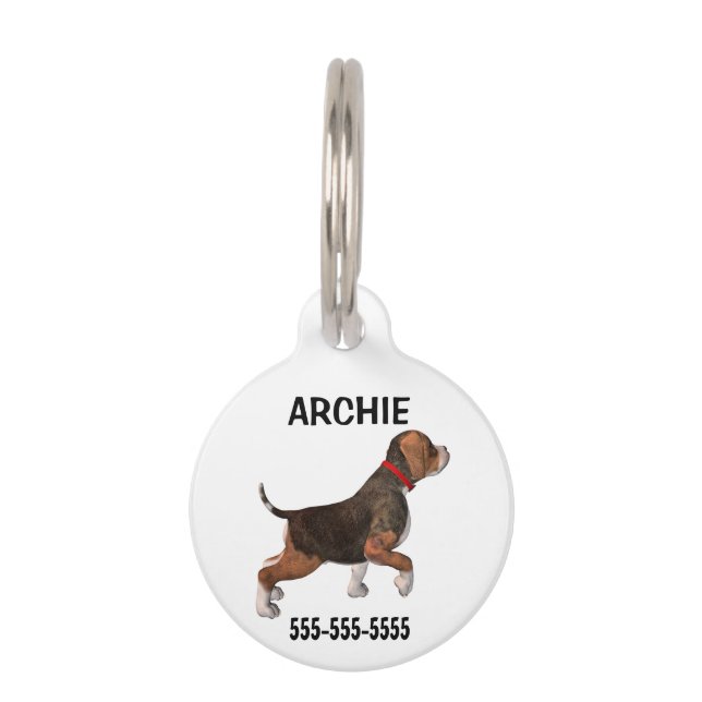 BEAGLE-Personalise Pet's Name/Phone Number Pet Tag (Front)