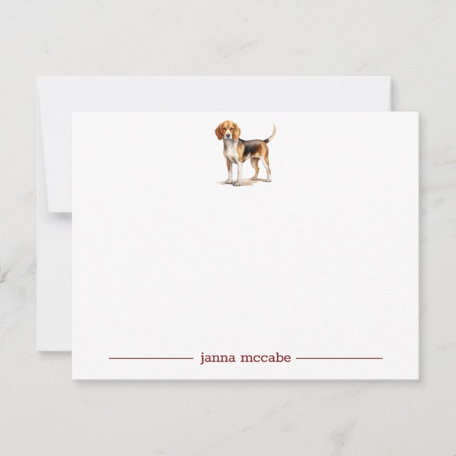 Beagle Personalised Note Cards (Front)