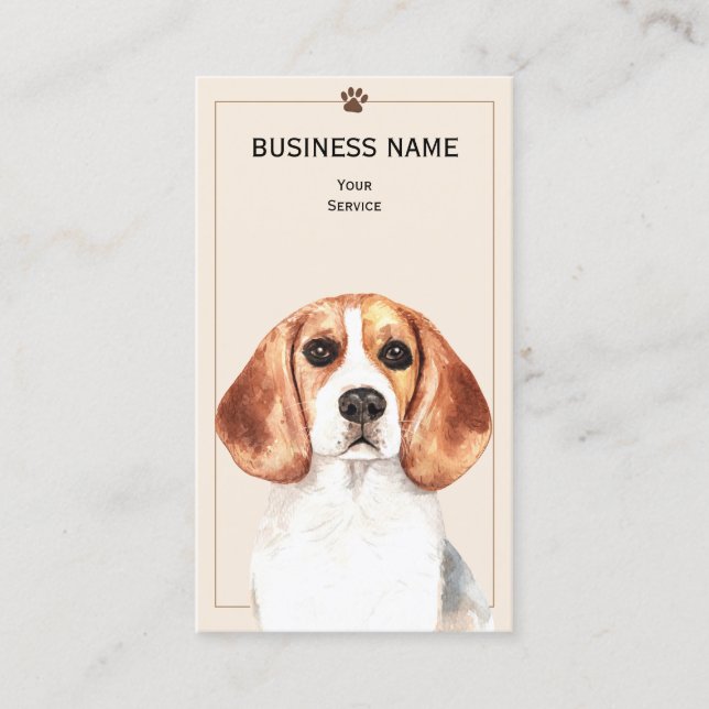 Beagle Pet Groomer/Vet/Sitters Business Card (Front)