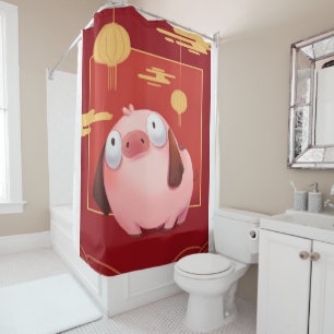 Beagle Pig_Pig Lover Shower Curtain