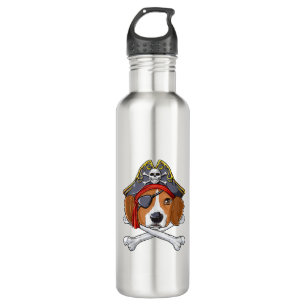 Beagle Pirate Costume Jolly Roger Flag Skull Cross 710 Ml Water Bottle