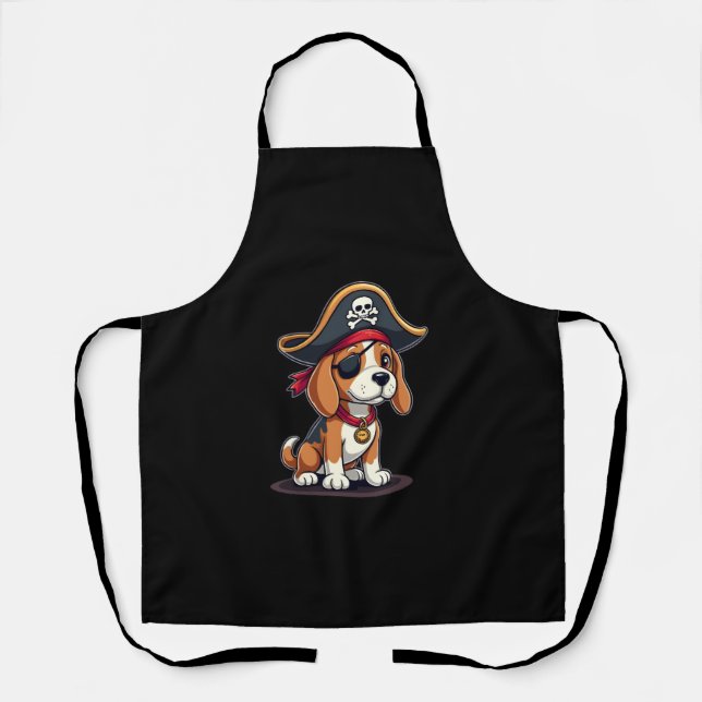 Beagle Pirate Costume Jolly Roger Flag Skull Cross Apron (Front)