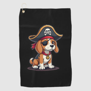 Beagle Pirate Costume Jolly Roger Flag Skull Cross Golf Towel