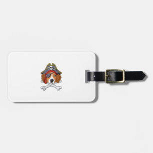 Beagle Pirate Costume Jolly Roger Flag Skull Cross Luggage Tag