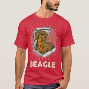 Beagle Pizza Walk Dog Owner Lover Puppy 174 T-Shirt