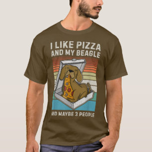 Beagle Pizza Walk Dog Owner Lover Puppy 184 T-Shirt