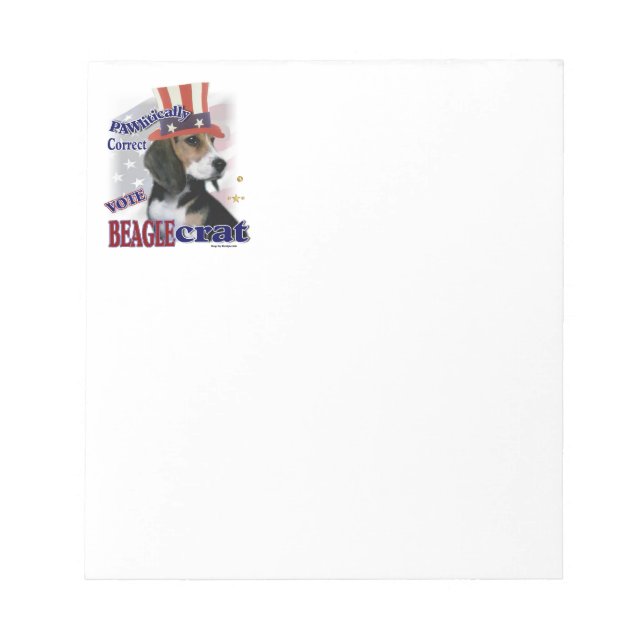 Beagle Political Humour Notepad (Front)