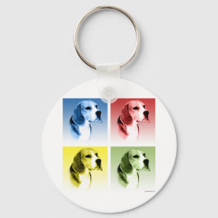 Beagle Pop Art Key Ring