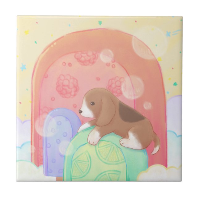 Beagle & Popsicles Tile (Front)