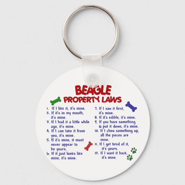 BEAGLE Property Laws 2 Key Ring (Front)