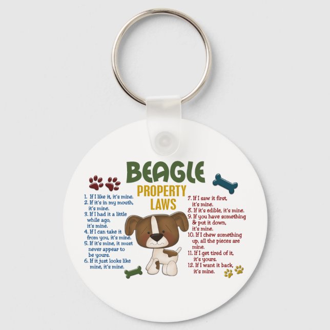 Beagle Property Laws 4 Key Ring (Front)