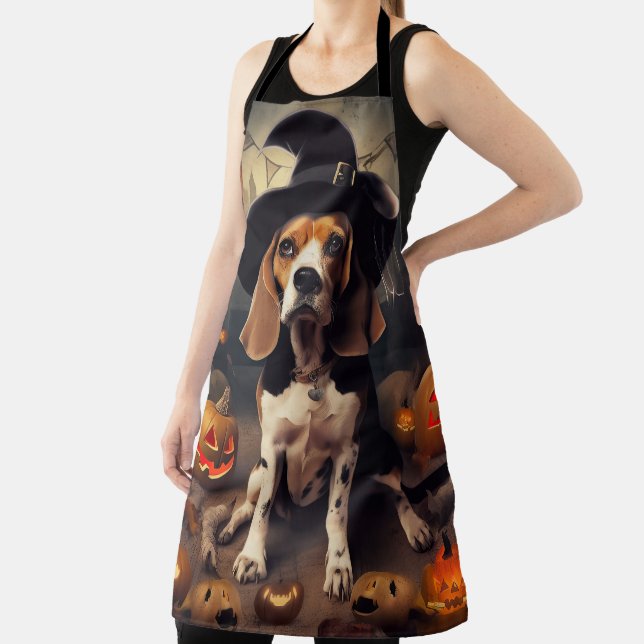 Beagle Pumpkins Halloween Scary Apron (Insitu)