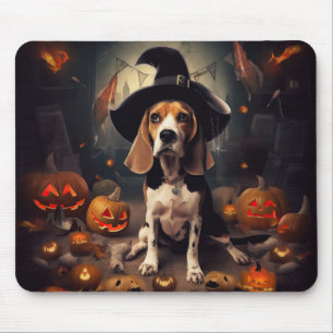 Beagle Pumpkins Halloween Scary Mouse Mat