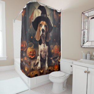 Beagle Pumpkins Halloween Scary Shower Curtain